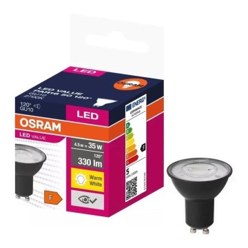 LED Žarulja VALUE PAR16 GU10/4,5W/230V 2700K 120° crna - Ledvance