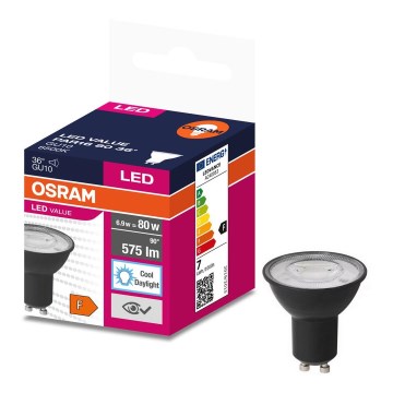 LED Žarulja VALUE PAR16 GU10/6,9W/230V 4000K 36° crna - Ledvance