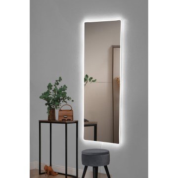 LED Zidno ogledalo s pozadinskim osvjetljenjem RECTANGULAR 120x40 cm bijela