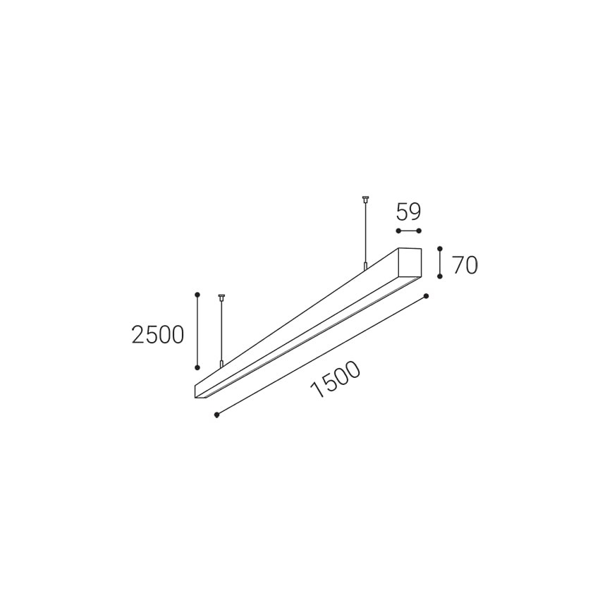 LED2 - LED Luster na sajli NOLI LED/60W/230V 3000K/3500K/4000K bijela