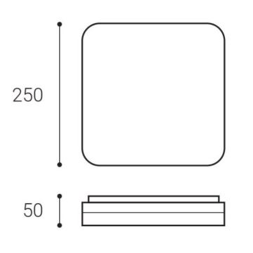 LED2 - LED Stropna svjetiljka SQUARE LED/12W/230V IP54 3000/4000/5700K