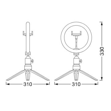 Ledvance - LED Prigušiva stolna lampa sa stalkom i držačem za vloganje LED/5,5W/USB 3000/4000/6500K