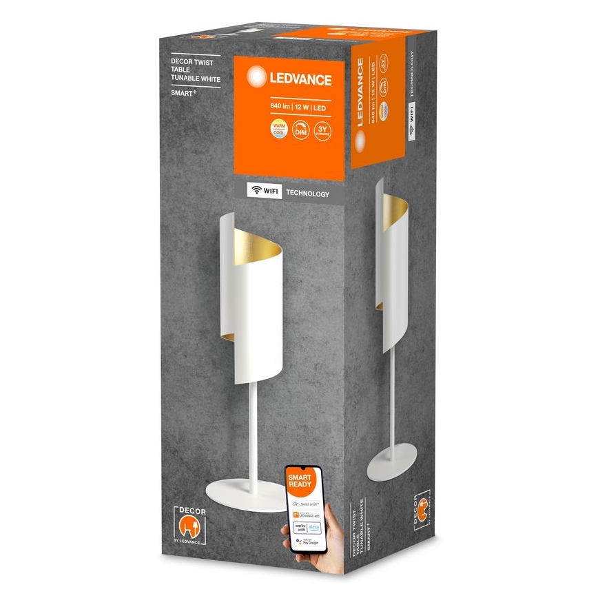 Ledvance - LED Prigušiva stolna lampa SMART+ DECOR TWIST LED/12W/230V 3000-6500K Wi-Fi bijela