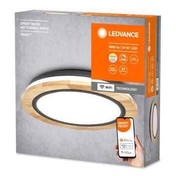 Ledvance - LED Prigušiva stropna svjetiljka SMART+ ORBIS WOOD LED/24W/230V 2700-6500K hrast Wi-Fi