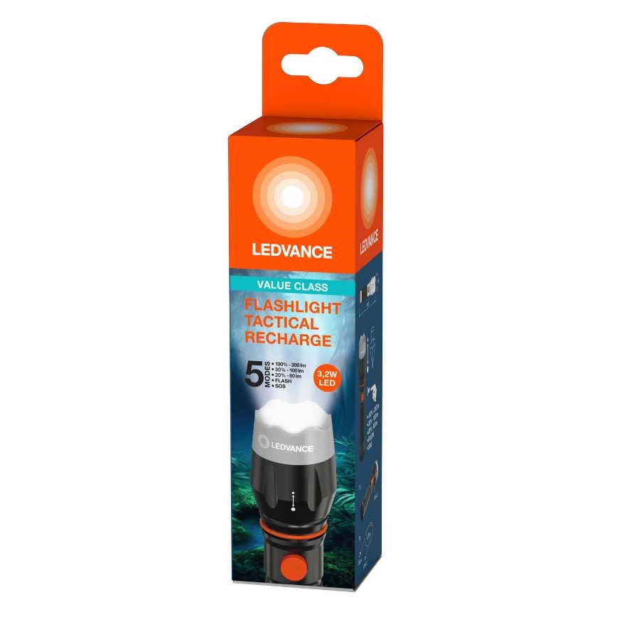 Ledvance - LED Punjiva baterijska svjetiljka FLASHLIGHT LED/3,2W/5V 1500mAh