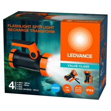 Ledvance - LED Punjiva baterijska svjetiljka s power bankom FLASHLIGHT LED/3W/5V IP64 2400mAh