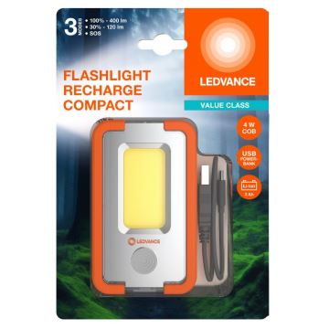 Ledvance - LED Punjiva baterijska svjetiljka s powerbankom FLASHLIGHT LED/4W/5V 3000mAh IPX2