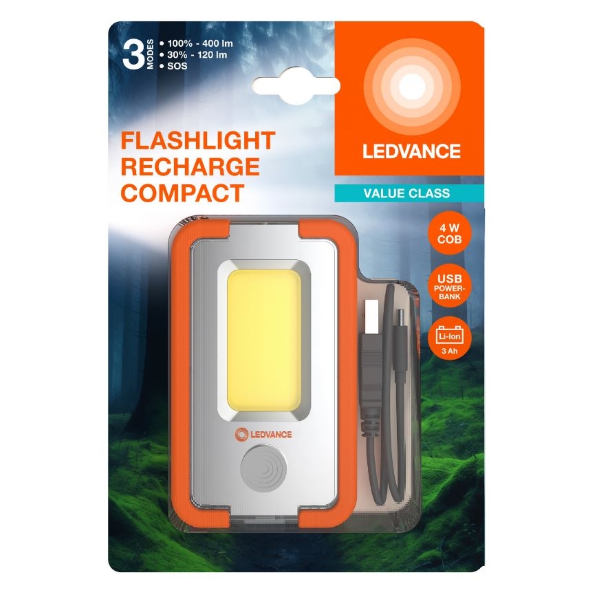 Ledvance - LED Punjiva baterijska svjetiljka s powerbankom FLASHLIGHT LED/4W/5V 3000mAh IPX2