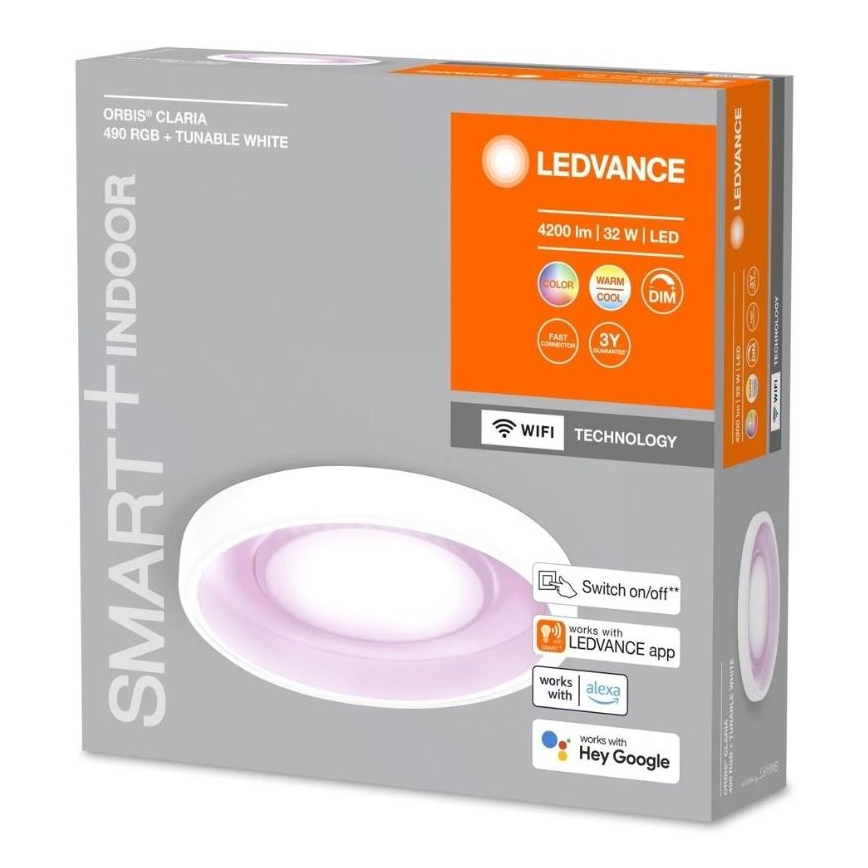 Ledvance- LED RGBW Prigušiva stropna svjetiljka SMART+ CLARIA LED/32W/230V 2700-6500K Wi-Fi