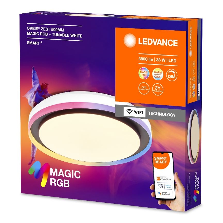 Ledvance - LED RGBW Prigušiva stropna svjetiljka SMART+ MAGIC LED/38W/230V 2700-6500K Wi-Fi