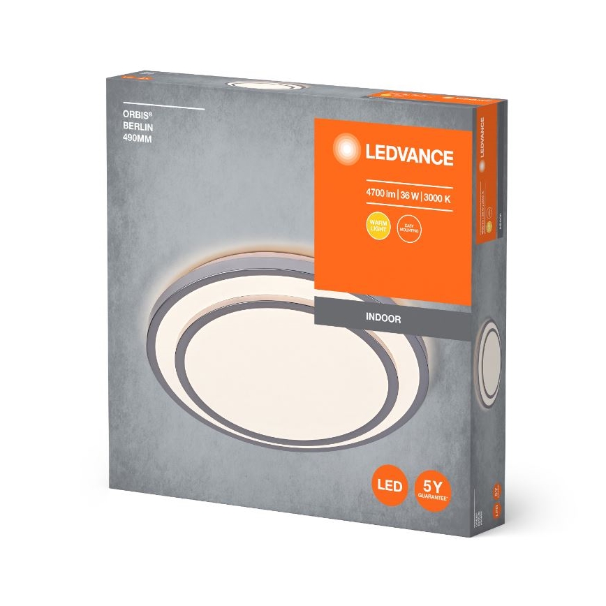 Ledvance - LED Stropna svjetiljka ORBIS BERLIN LED/36W/230V srebrna