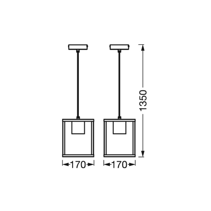 Ledvance - Luster na sajli DECOR NAIROBI 1xE27/15W/230V kaučukovac