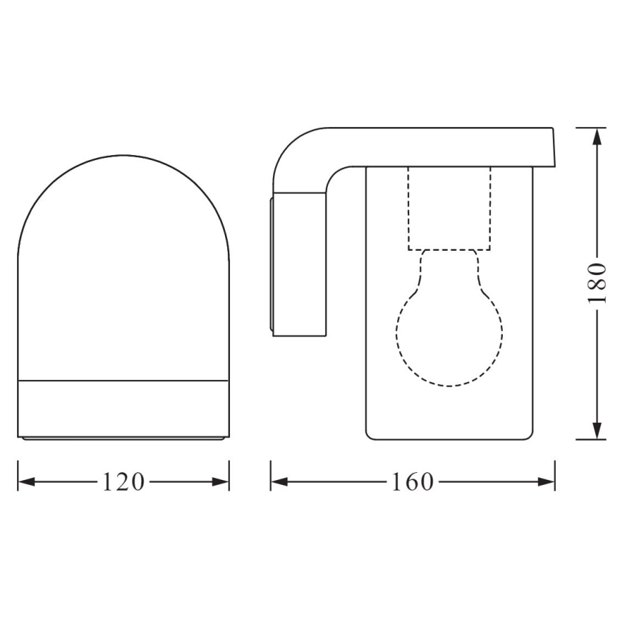 Ledvance - Vanjska zidna svjetiljka CASCADE 1xE27/25W/230V IP44