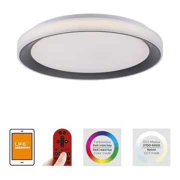 Leuchten Direkt 14659-18 - LED RGB Prigušiva stropna svjetiljka LOLA LED/24W/230V Tuya + daljinsko upravljanje