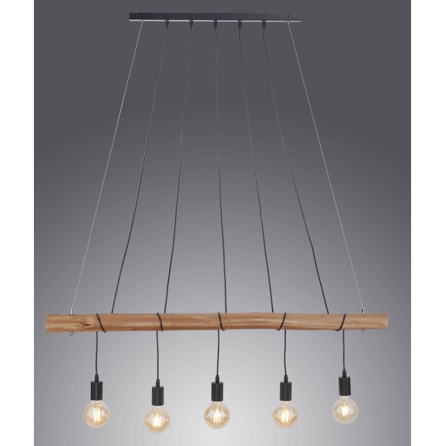 Leuchten Direkt 15515-18 - Luster na sajli DAMIAN 5xE27/60W/230V eukaliptus