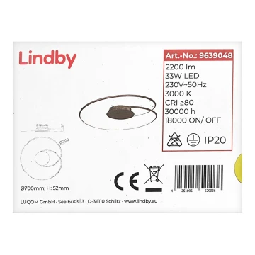 Lindby - LED Stropna svjetiljka JOLINE LED/33W/230V