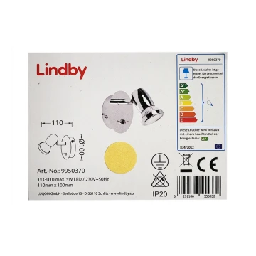Lindby - LED Zidna reflektorska svjetiljka ARMINIUS 1xGU10/5W/230V
