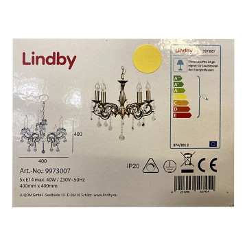 Lindby - Luster na lancu KORA 5xE14/40W/230V