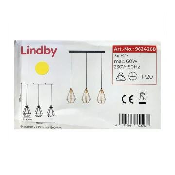 Lindby - Luster na sajli ELDA 3xE27/60W/230V