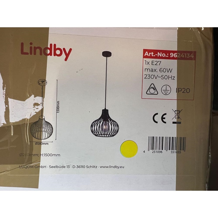 Lindby - Luster na sajli FRANCES 1xE27/60W/230V