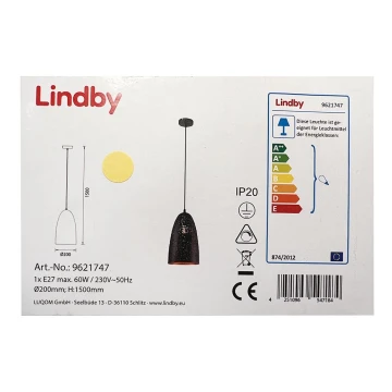 Lindby - Luster na sajli TOLA 1xE27/60W/230V