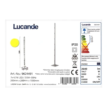 Lucande - LED Prigušiva podna lampa MARGEAU 7xLED/4,7W/230V