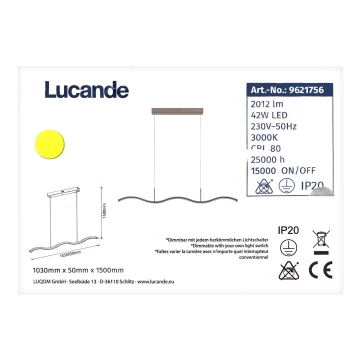 Lucande - LED Prigušivi luster na sajli BRAMA LED/42W/230V