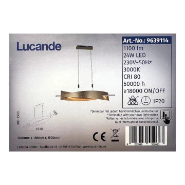 Lucande - LED Prigušivi luster na sajli MARIJA LED/24W/230V