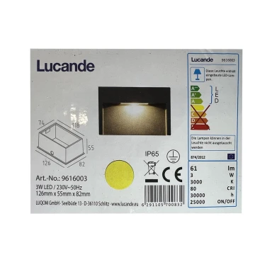 Lucande - LED Vanjska ugradbena svjetiljka MITJA LED/3W/230V IP65