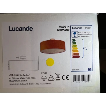 Lucande - Stropna svjetiljka Gala 4xE27/40W/230V