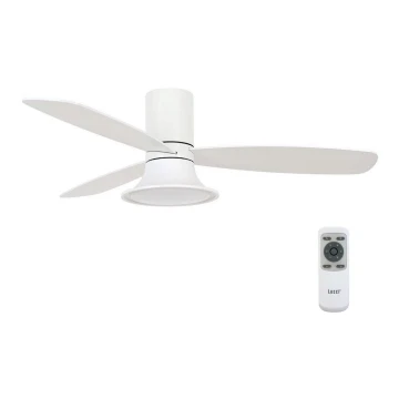 Lucci Air 210661 - LED Prigušivi stropni ventilator FLUSSO 1xGX53/18W/230V drvo/bijela + daljinski upravljač