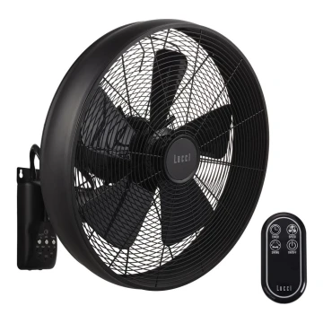 Lucci air 213124 - Zidni ventilator BREEZE 55W/230V crna + daljinski upravljač