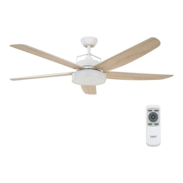 Lucci air 213176-LED Prigušivi stropni ventilator LOUISVILLE 1xGX53/18W/230V drvo/bijela + daljinski upravljač