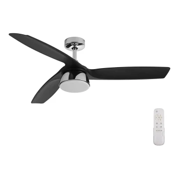 Lucci air 513072 - LED Prigušivi stropni ventilator BRONX LED/18W/230V 3000/4000/6000K crna/krom + daljinski upravljač