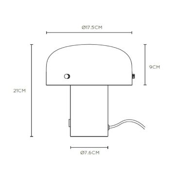 Lucide 05538/01/02 - Prigušiva stolna lampa na dodir TIMON 1xE14/10W/230V pr. 17,5 cm zlatna/bijela