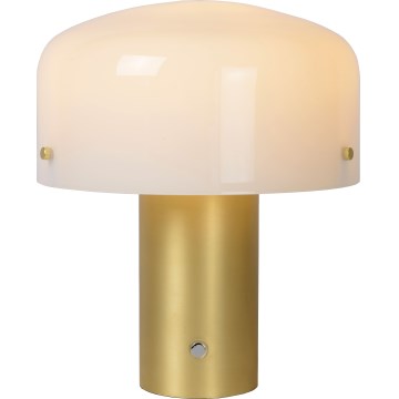 Lucide 05539/01/02 - Prigušiva stolna lampa na dodir TIMON 1xE27/25W/230V pr. 27 cm zlatna/bijela