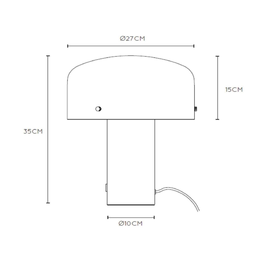 Lucide 05539/01/02 - Prigušiva stolna lampa na dodir TIMON 1xE27/25W/230V pr. 27 cm zlatna/bijela