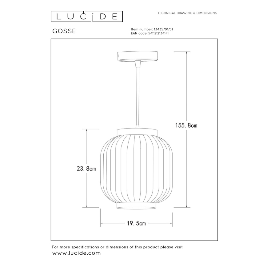 Lucide 13435/01/31 - Luster na sajli GOSSE 1xE27/40W/230V