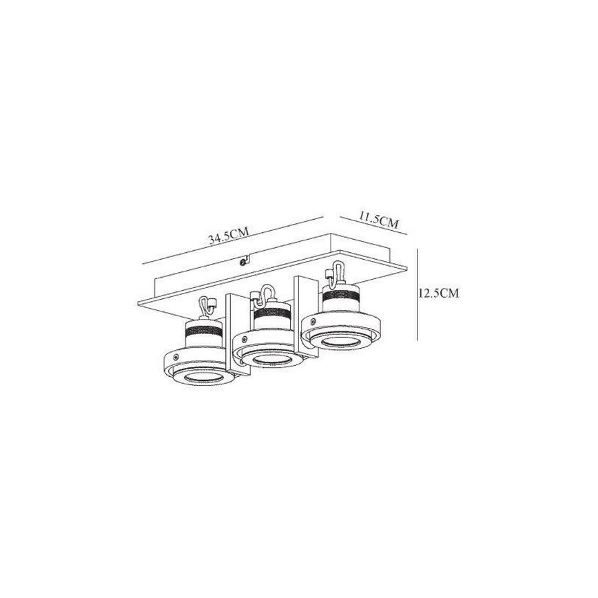 Lucide 17906/16/12 - LED Prigušiva reflektorska svjetiljka 3xGU10/5W/230V krom