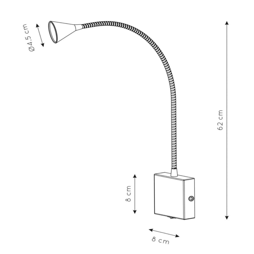 Lucide 18293/03/30 - LED Fleksibilna lampica BUDDY LED/3W/230V crna