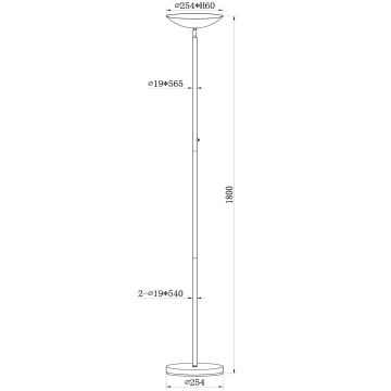 Lucide 19791/20/02 - LED Prigušiva podna lampa ZENITH LED/20W/230V zlatna