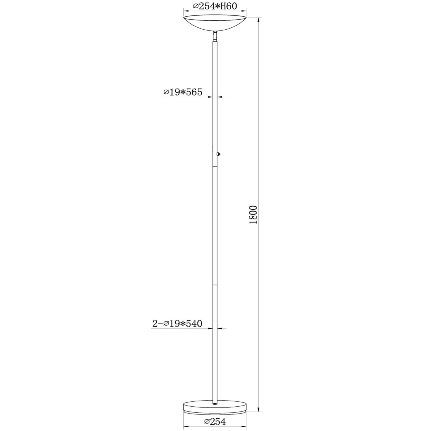 Lucide 19791/20/02 - LED Prigušiva podna lampa ZENITH LED/20W/230V zlatna