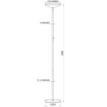 Lucide 19791/20/31 - LED Prigušiva podna lampa ZENITH LED/20W/230V bijela