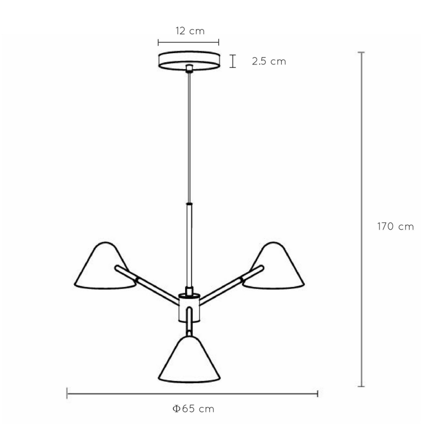 Lucide 20415/15/30 - LED Prigušivi luster na sajli DEVON 3xLED/3W/230V crna