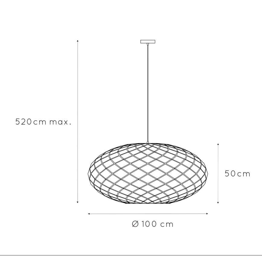 Lucide 21417/99/30 - Luster na sajli WOLFRAM 3xE27/60W/230V crna