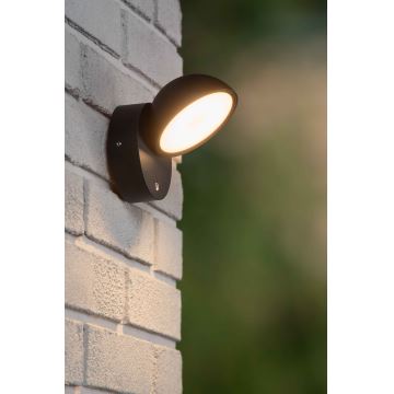 Lucide 22865/12/30 - LED Vanjska zidna svjetiljka sa senzorom FINN LED/12W/230V IP54 crna