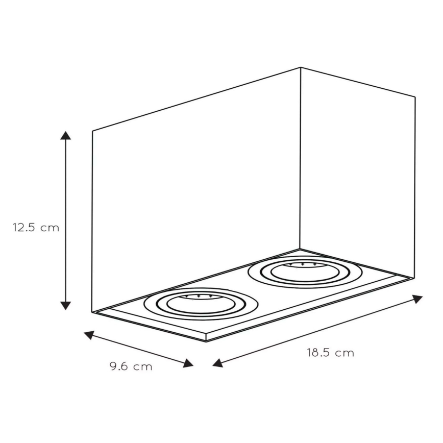 Lucide 22953/02/31 - Prigušiva reflektorska svjetiljka TUBE 2xGU10/50W/230V bijela