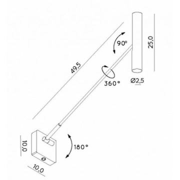 Lucide 23262/05/30 - LED Prigušiva zidna lampa WYGO LED/5W/230V crna