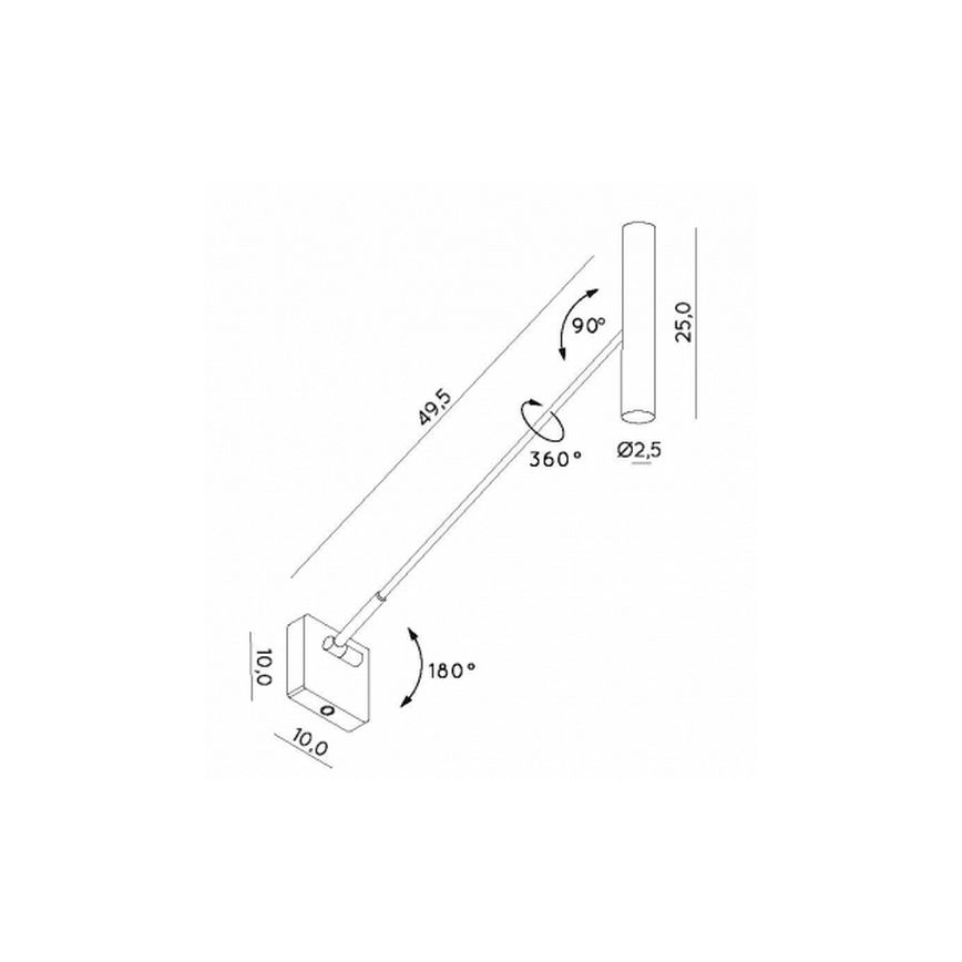 Lucide 23262/05/30 - LED Prigušiva zidna lampa WYGO LED/5W/230V crna