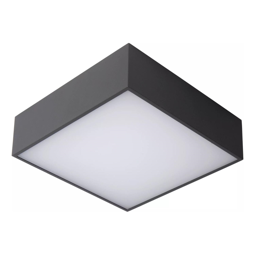 Lucide 27816/10/29 - LED Stropna svjetiljka za kupaonicu ROXANE LED/12W/230V 24x24 cm IP54 crna